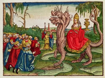 La Prostituée de Babylone, de la Bible de Luther, vers 1530